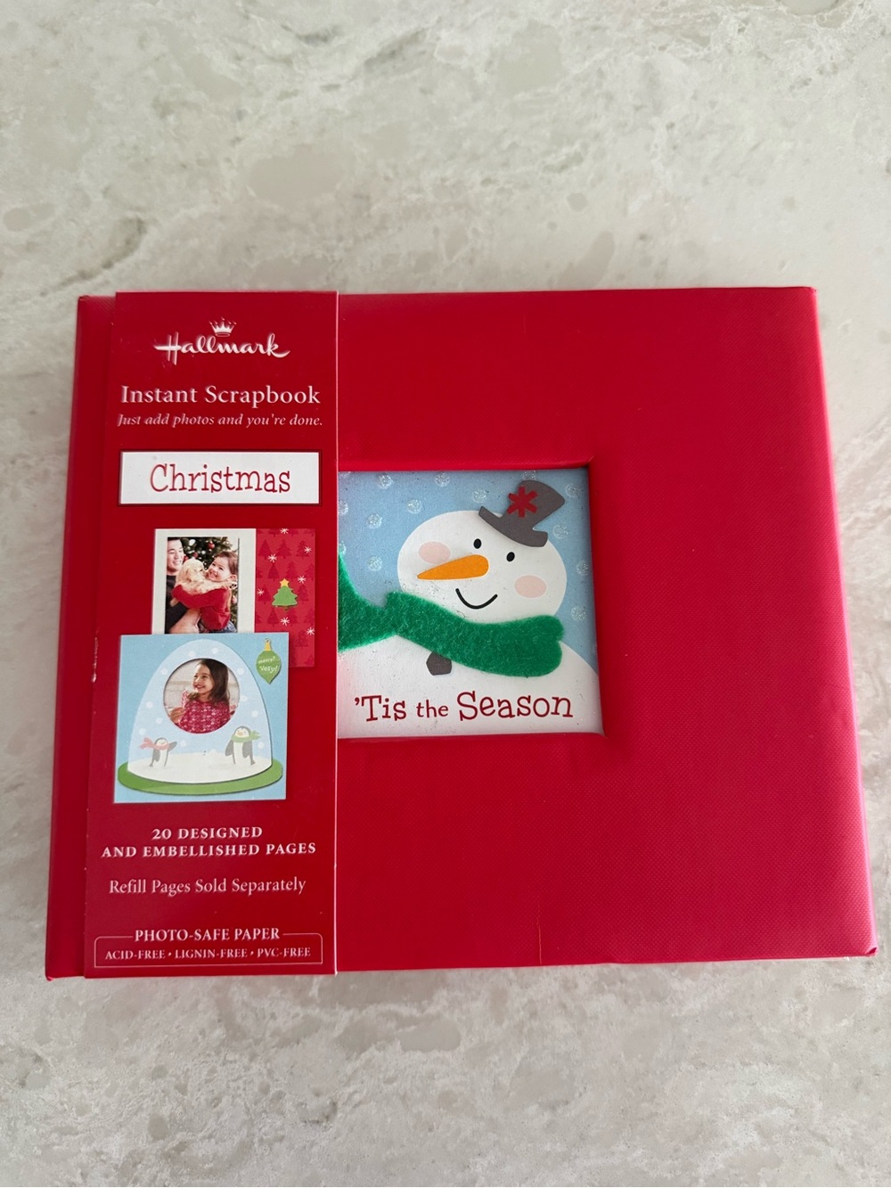 Hallmark Christmas Instant Scrapbook Red Snowman 'Tis the Season Photo Album
